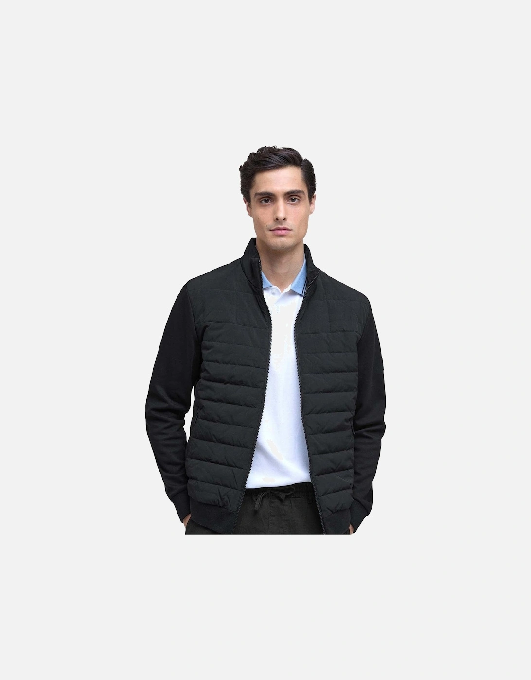 Collins Baffle Quilted Sweatshirt Black