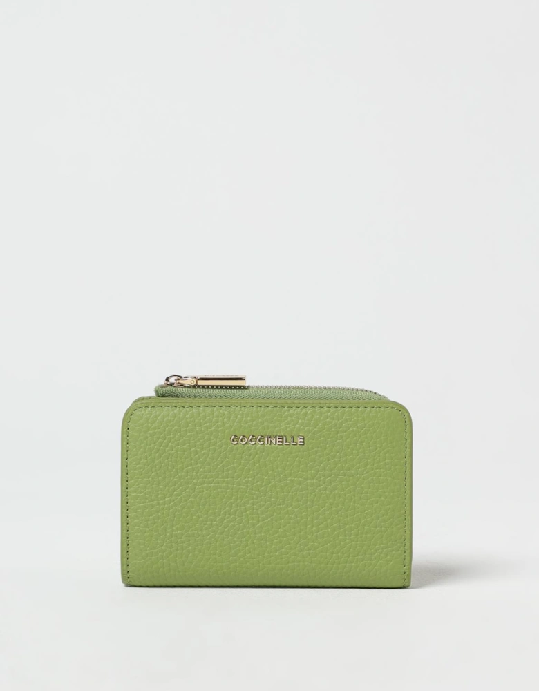 Compact Leather ZipAround Wallet