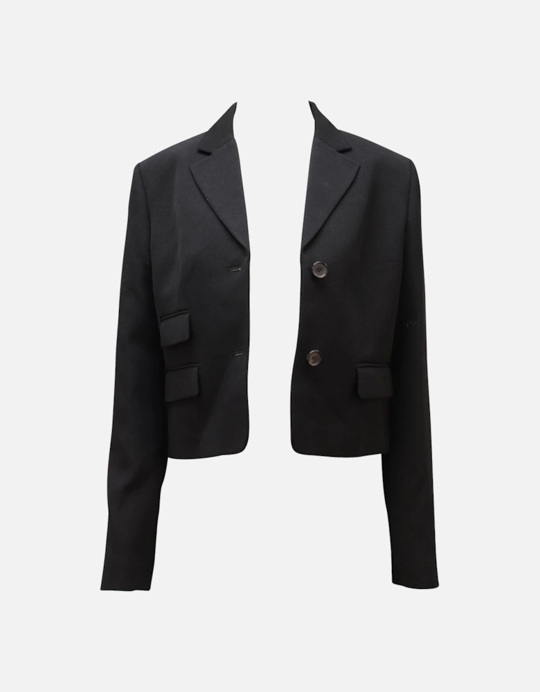 Structured Black Wool Blazer by Michael Kors