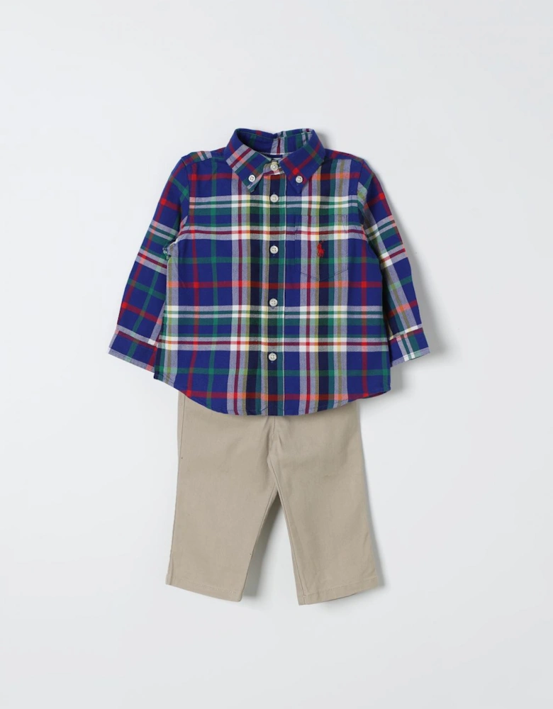 Baby Boys Plaid Shirt and Pant Set