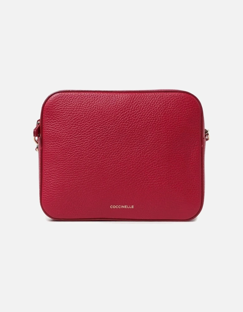 Leather Across-Body Bag with Adjustable Strap and Zip Fastening