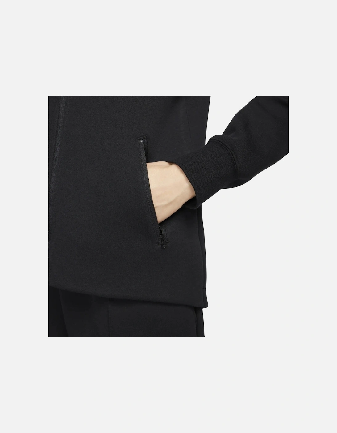 Black Hooded Zip-Up Top