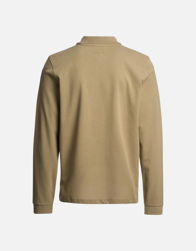Oberon Polo Long Sleeve Earth Beige Polo Shirt