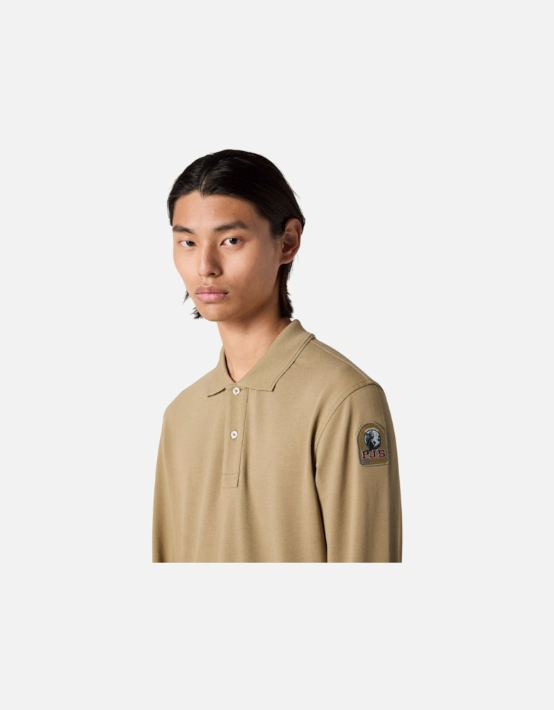 Oberon Polo Long Sleeve Earth Beige Polo Shirt