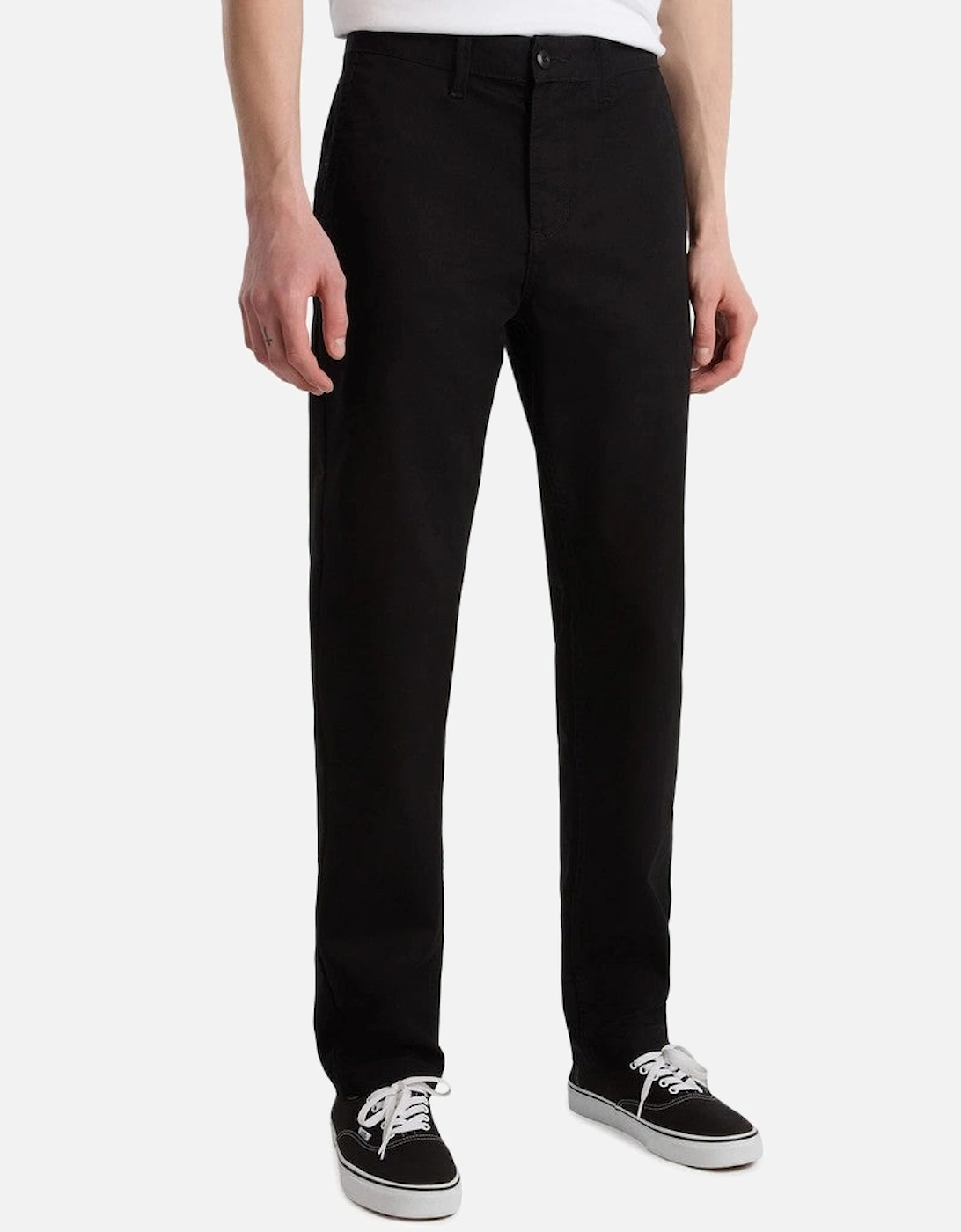 Slim Fit Cotton-Blend Trousers with Visible Logo, 4 of 3