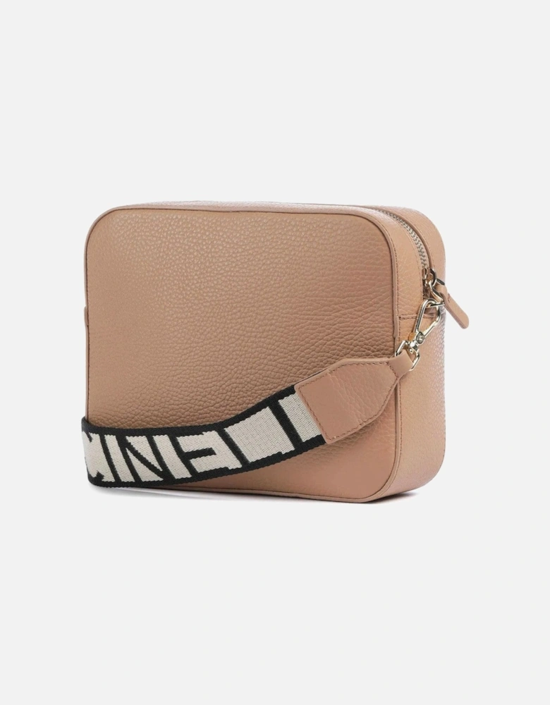 Leather Across-Body Bag with Adjustable Shoulder Strap and Zip Fastening