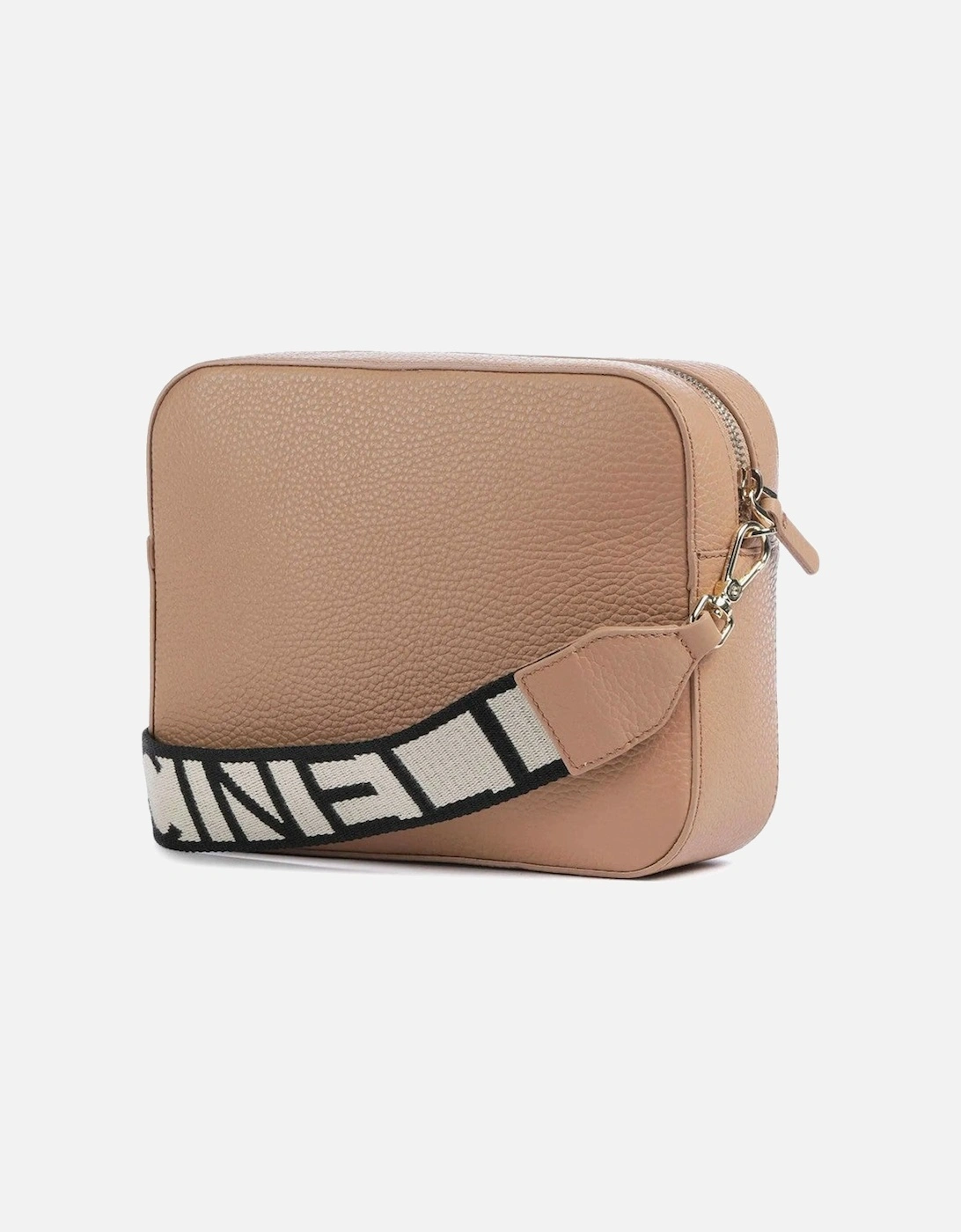 Leather Across-Body Bag with Adjustable Shoulder Strap and Zip Fastening