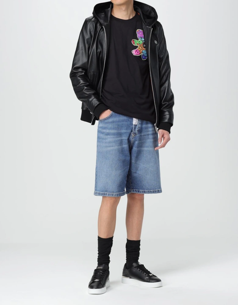 Leather Hooded Jacket