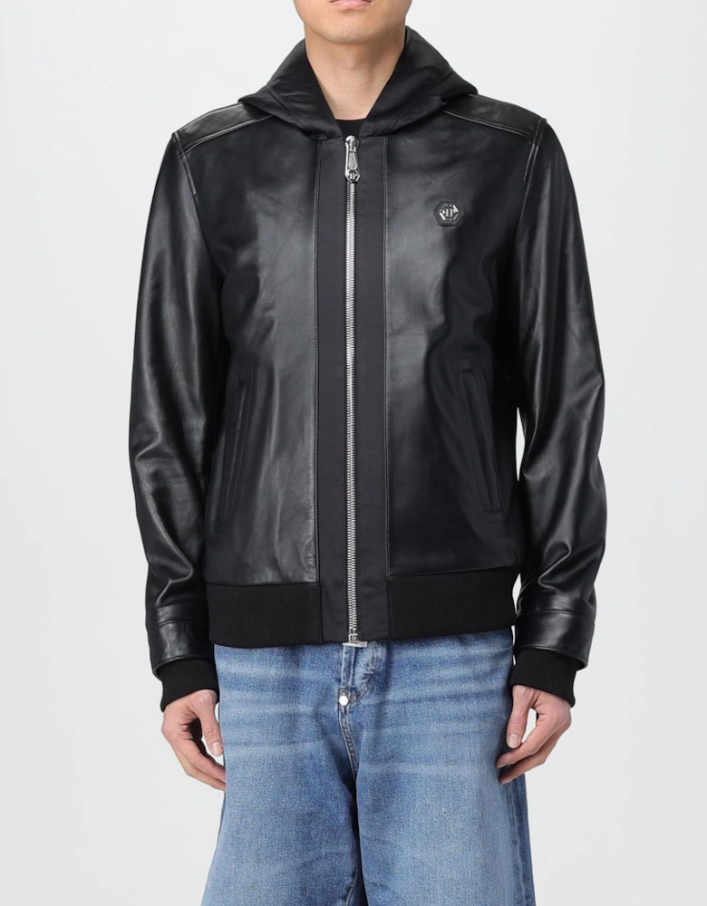 Leather Hooded Jacket