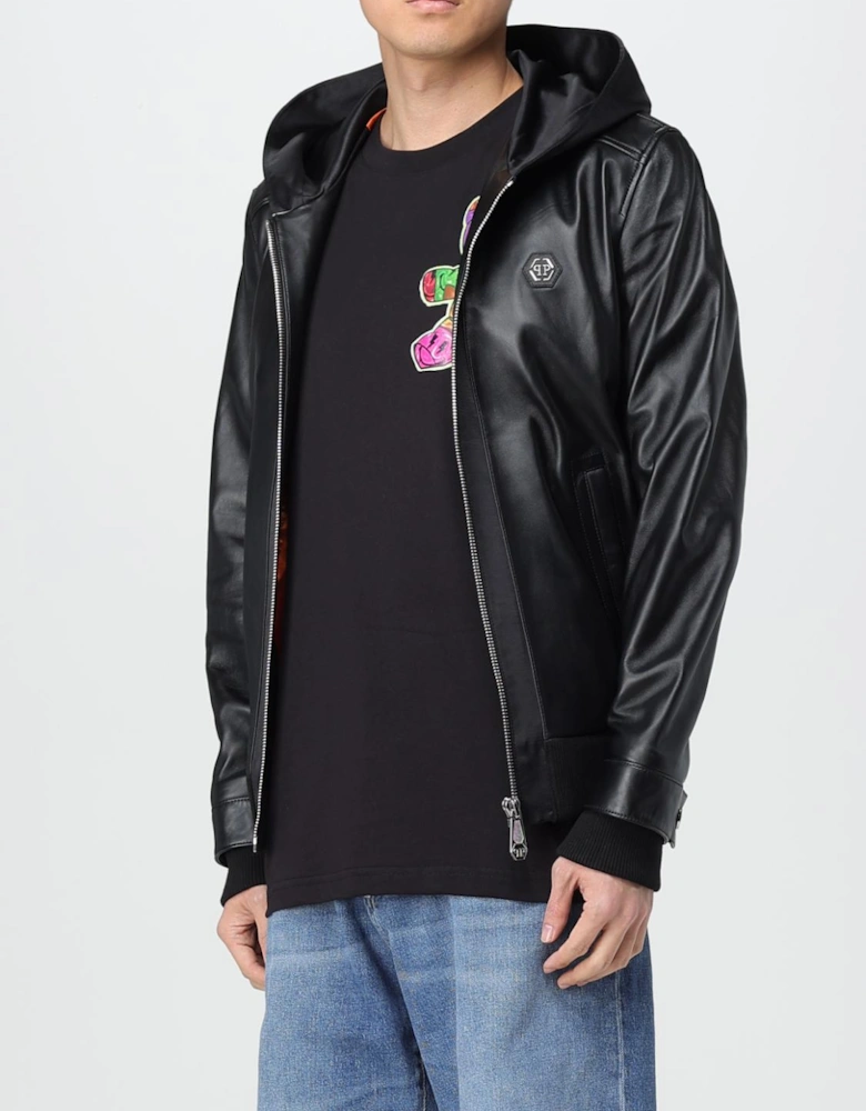 Leather Hooded Jacket