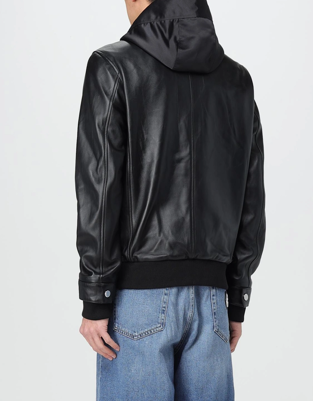 Leather Hooded Jacket