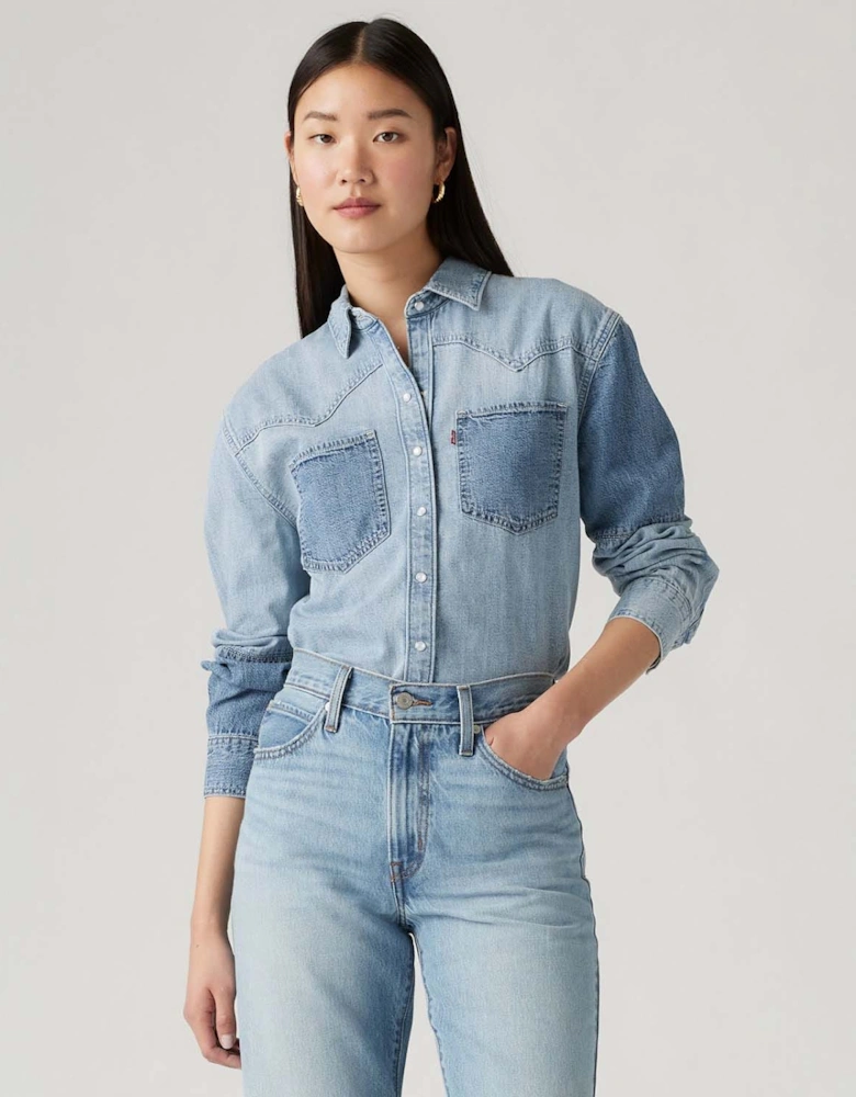 Teodora Lightweight Western Denim Shirt