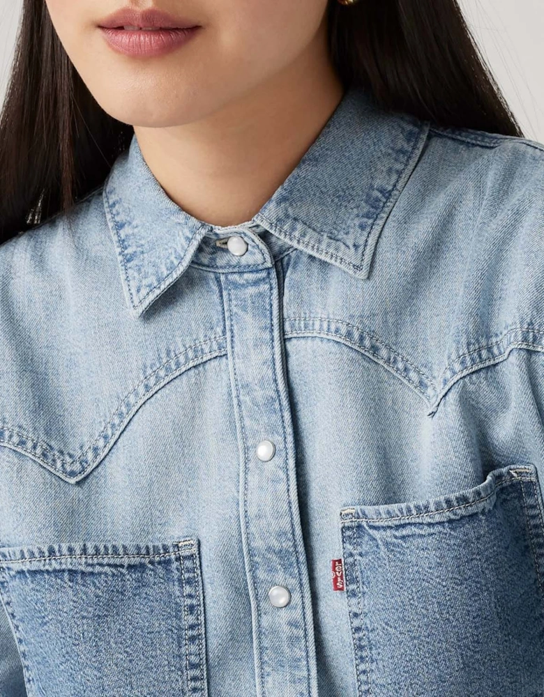 Teodora Lightweight Western Denim Shirt