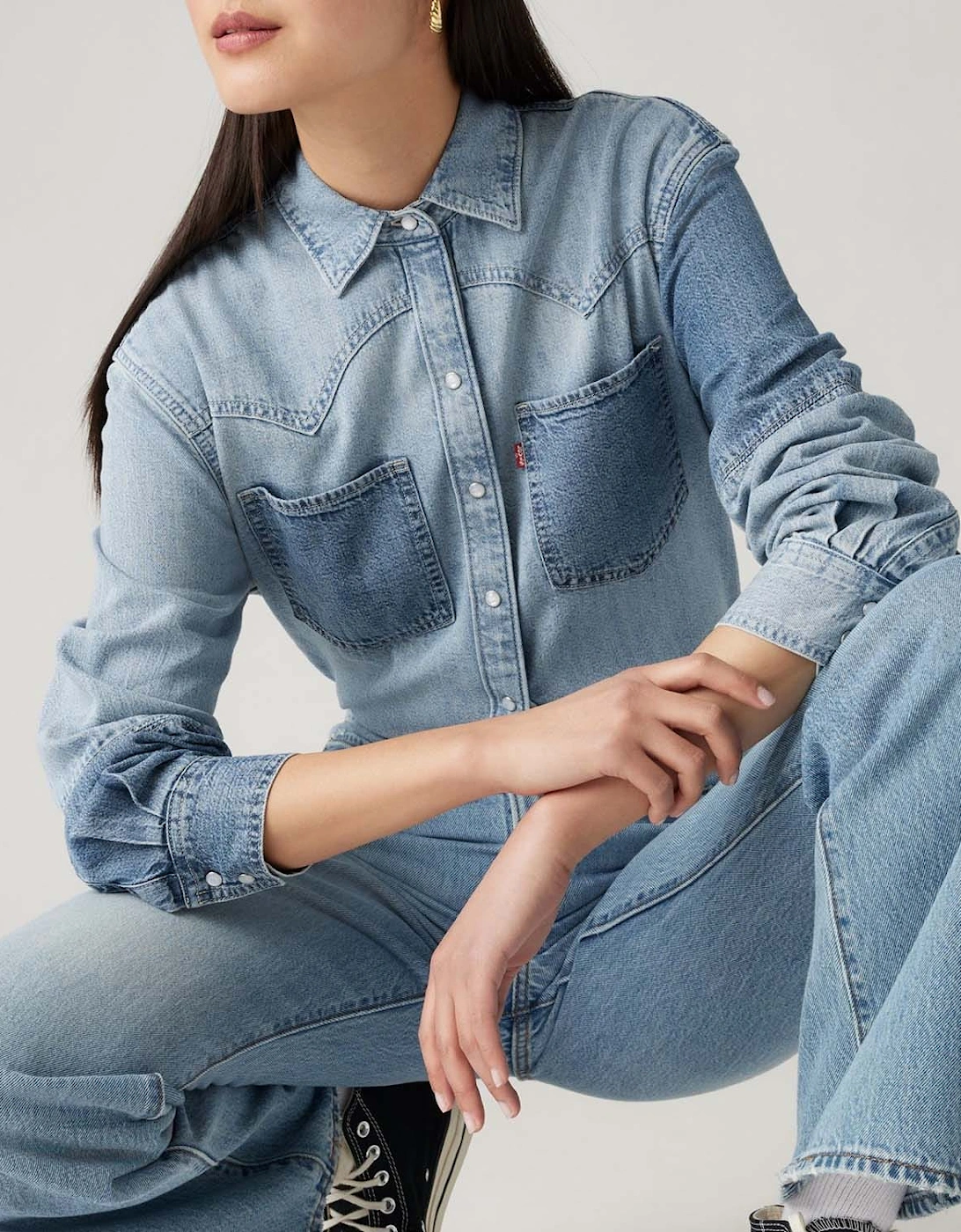 Teodora Lightweight Western Denim Shirt