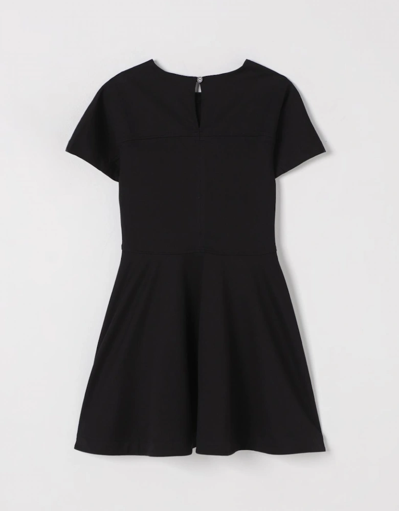 Short Sleeve Cotton Dress with Pocket