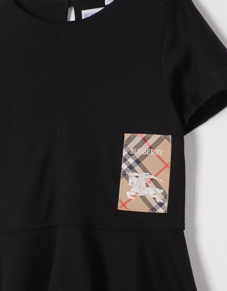 Short Sleeve Cotton Dress with Pocket