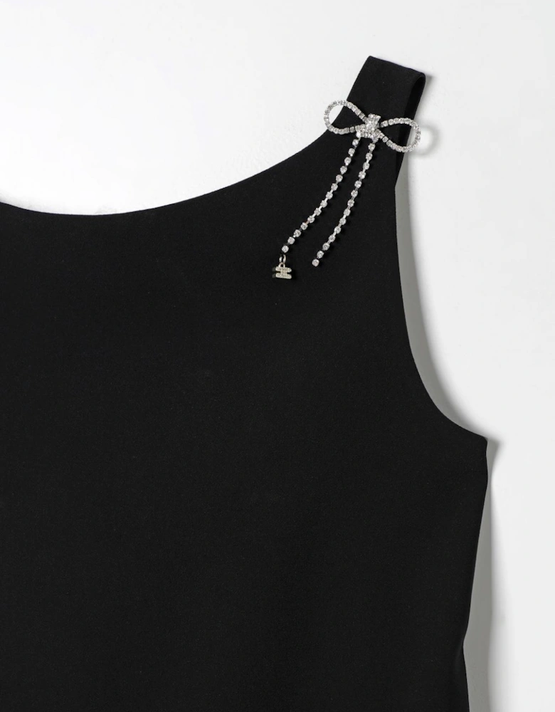 Rhinestone Tank Top with Bow Detail