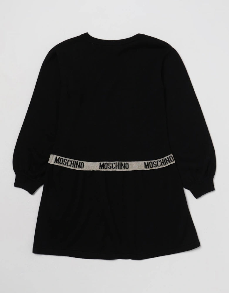 Girls Knit Dress with Logo Band