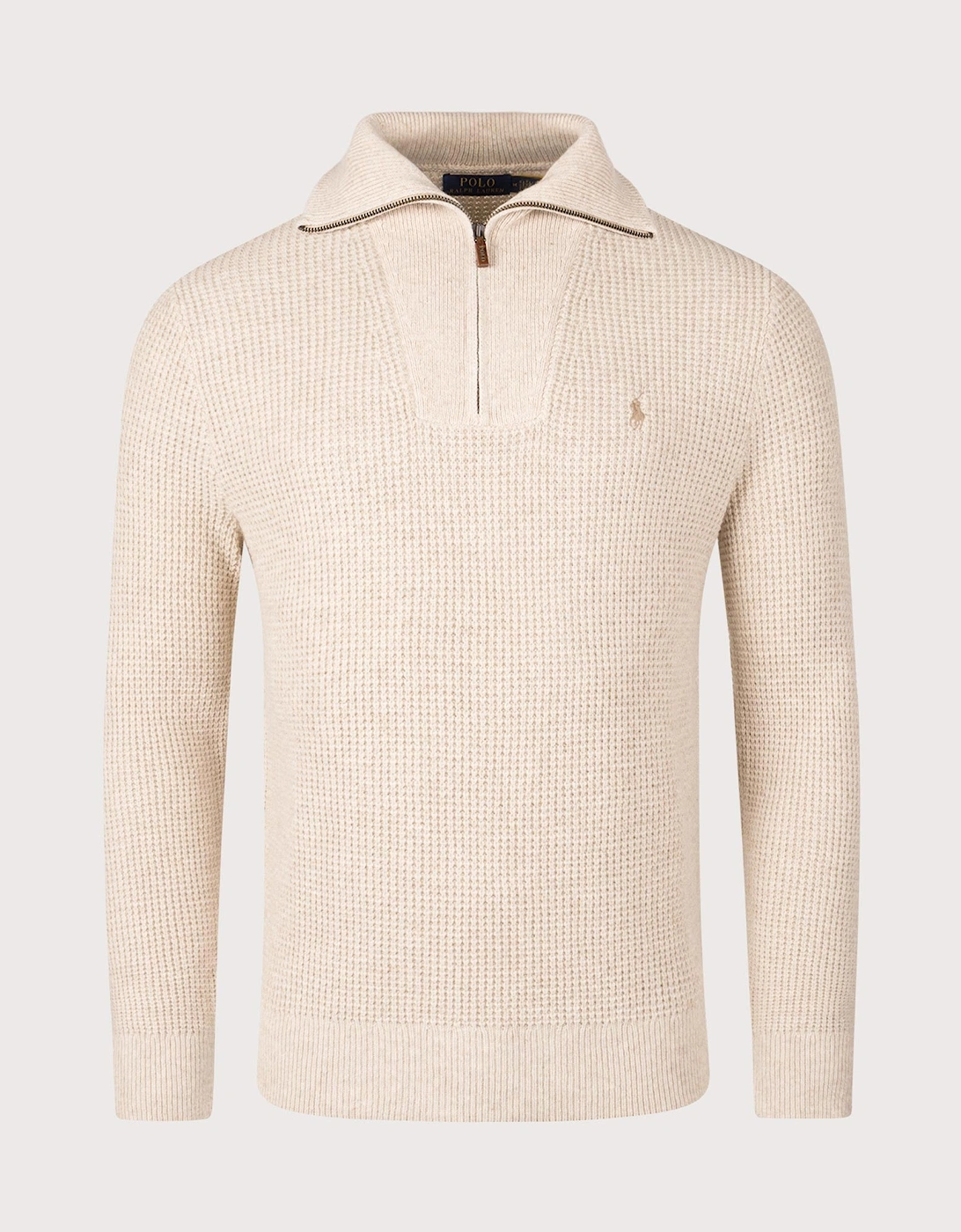 Waffle Knit Quarter Zip Jumper