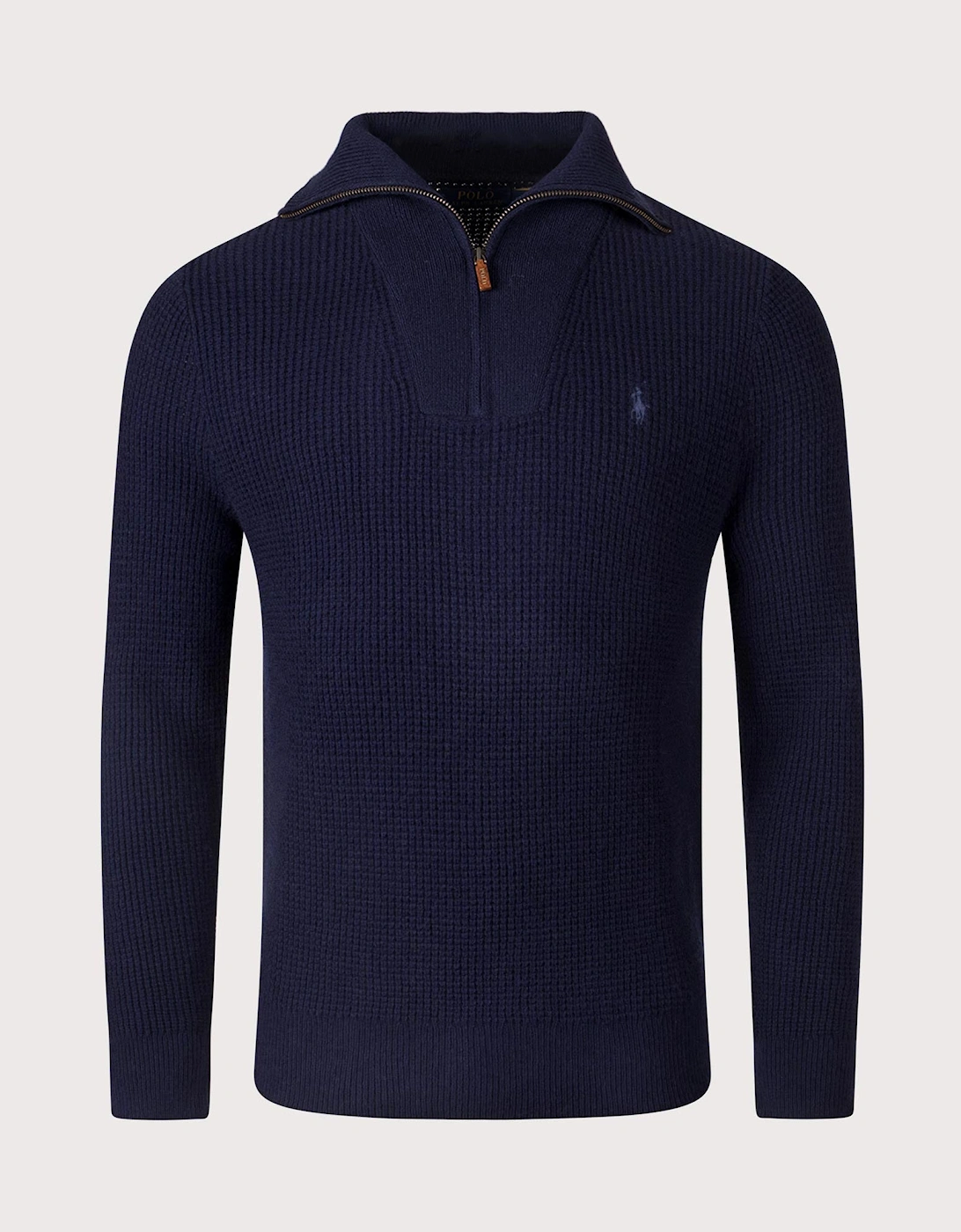 Waffle Knit Quarter Zip Jumper