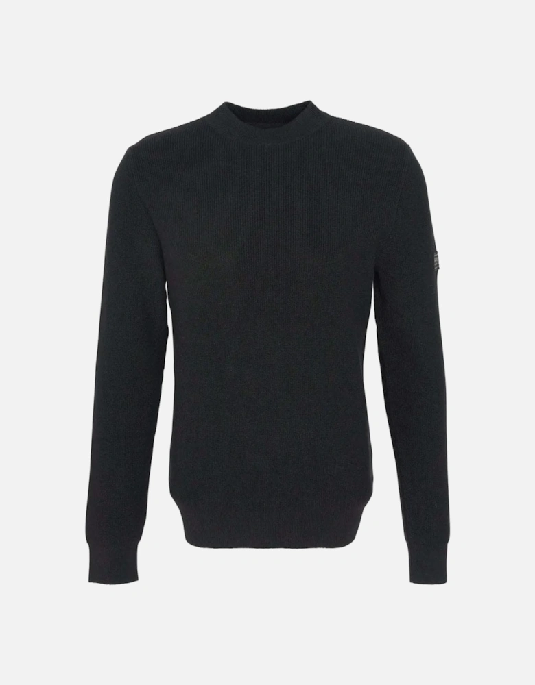 Black Crawley Crew Neck Knitted Jumper