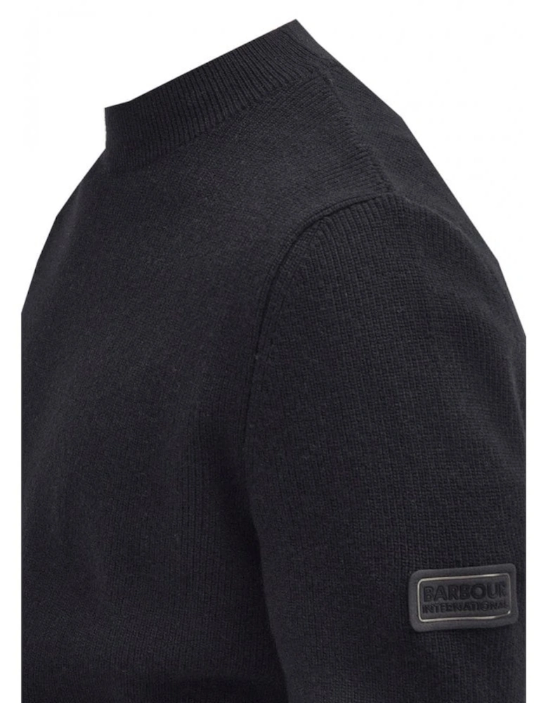 Black Crawley Crew Neck Knitted Jumper