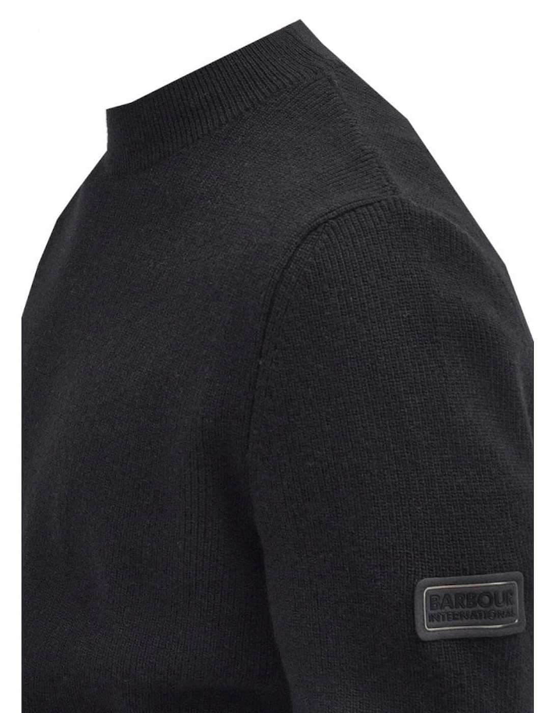 Black Crawley Crew Neck Knitted Jumper