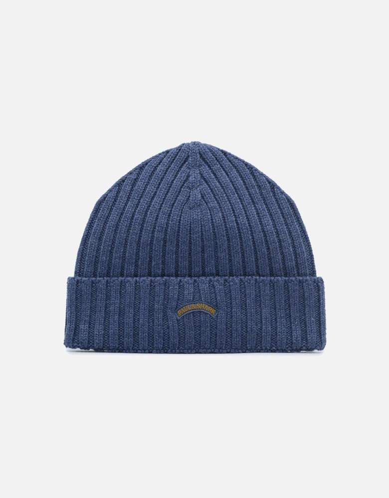 Moon Badge Beanie Blue
