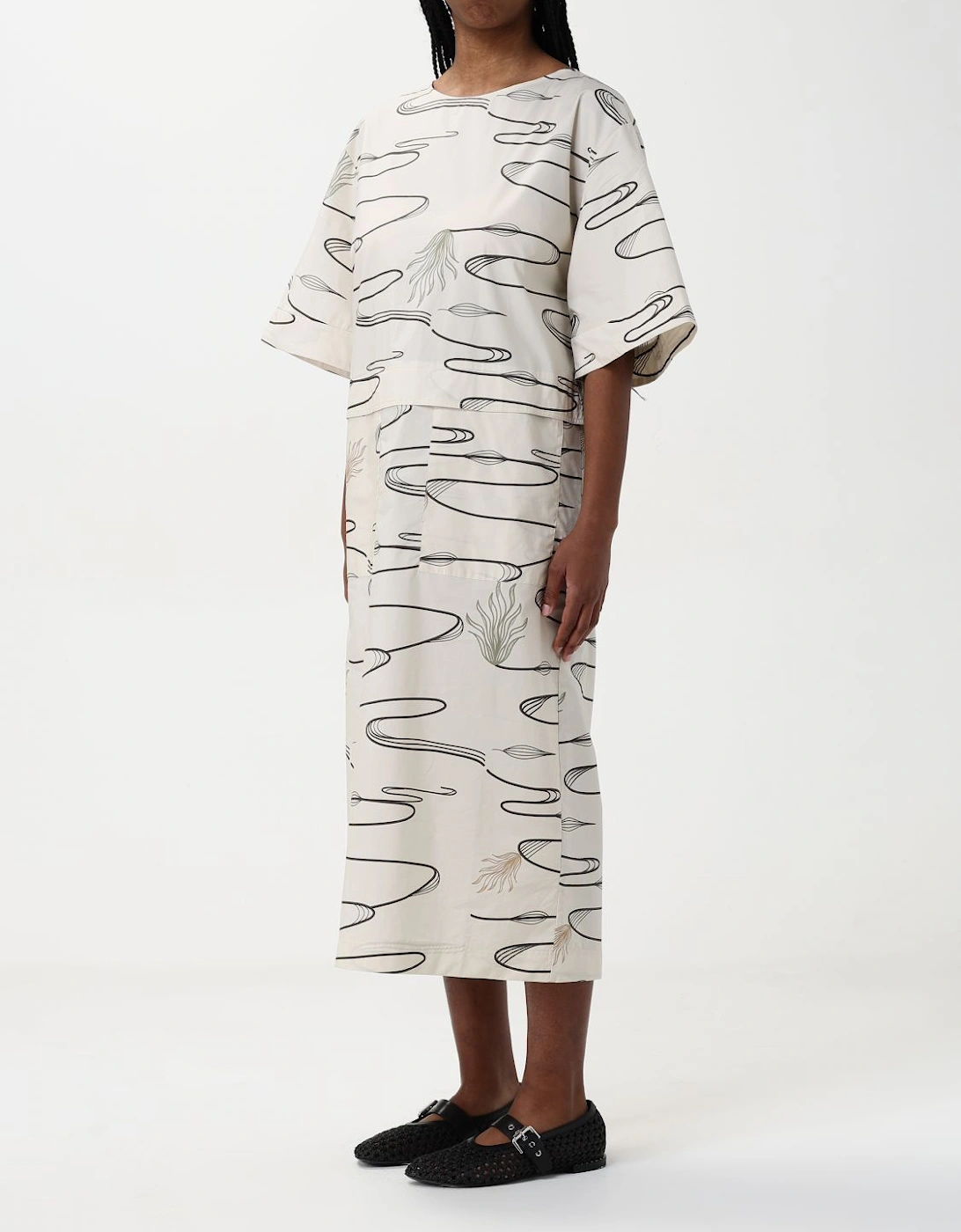 Printed Midi Dress Relaxed Fit