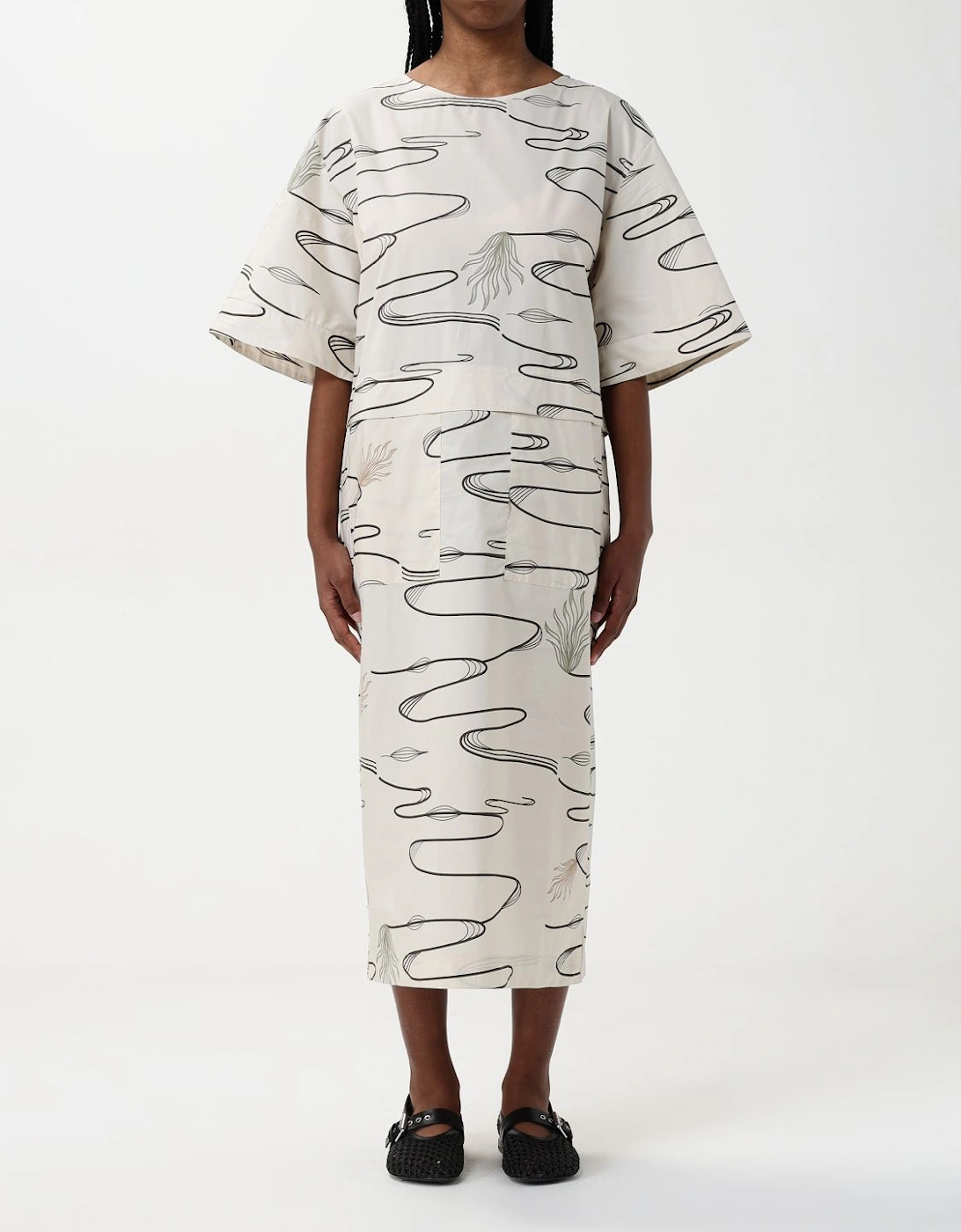 Printed Midi Dress Relaxed Fit