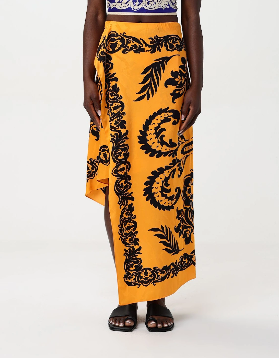 Printed Silk Midi Skirt, 6 of 5