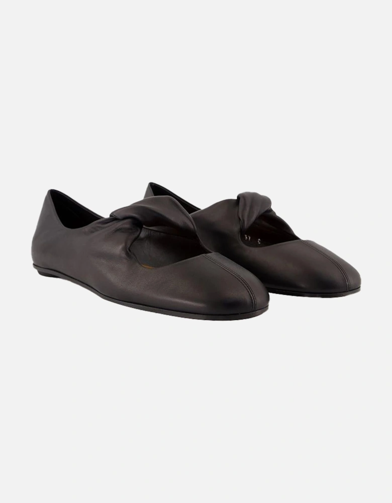 Knotted Ballerina Flats Leather