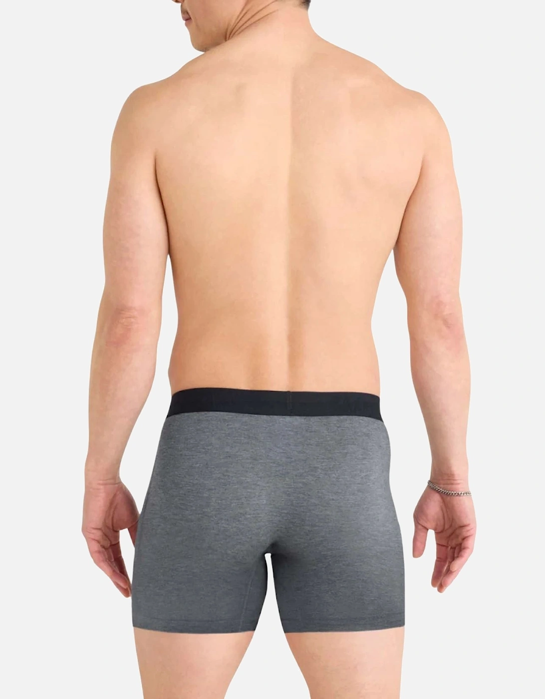 2-Pack Vibe Xtra Soft Fly Boxer Briefs 6", Black/Grey