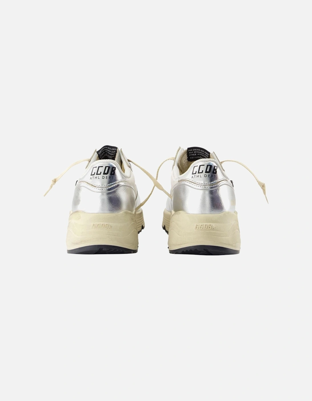 Running Sneakers Silver Leather Casual