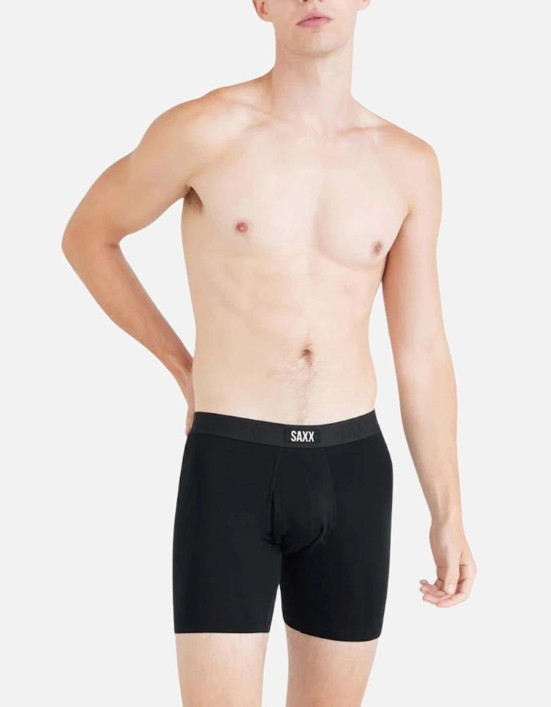 2-Pack Vibe Xtra Soft Fly Boxer Briefs 6", Black