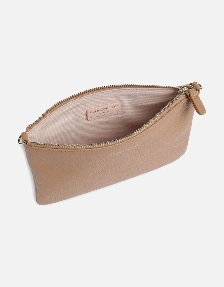 Leather Clutch with Adjustable and Removable Shoulder Strap