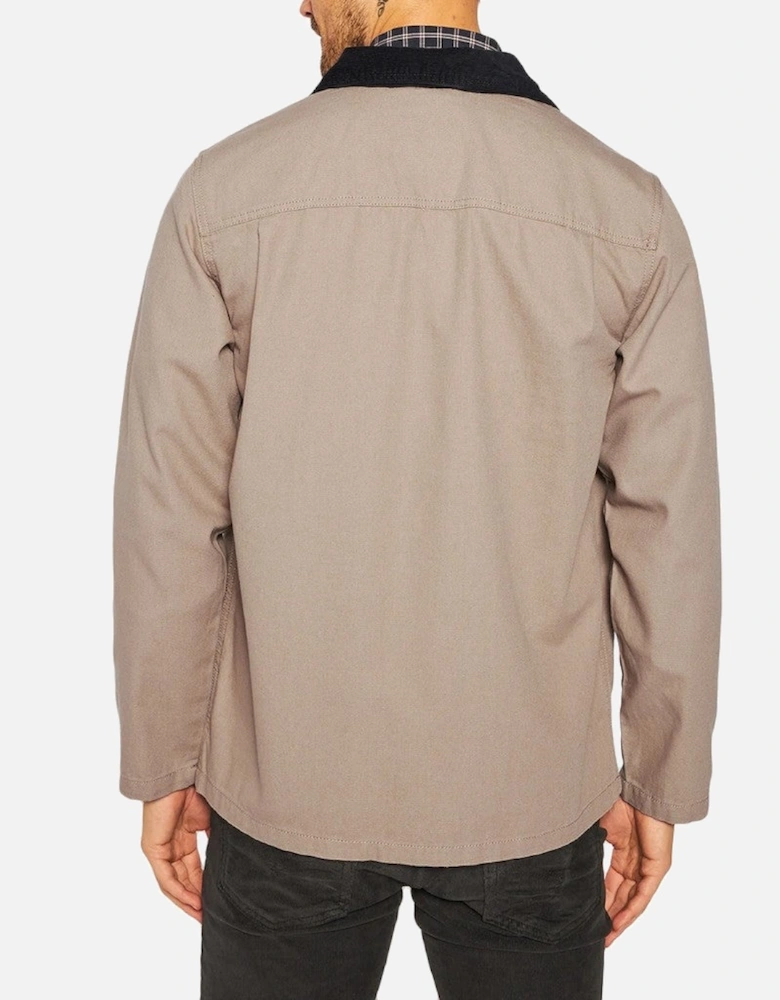 Cotton Bomber Jacket with Logo and Button Fastening