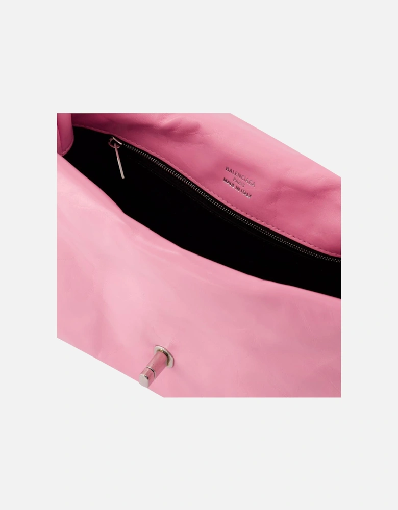 Leather Sling Shoulder Bag in Pink