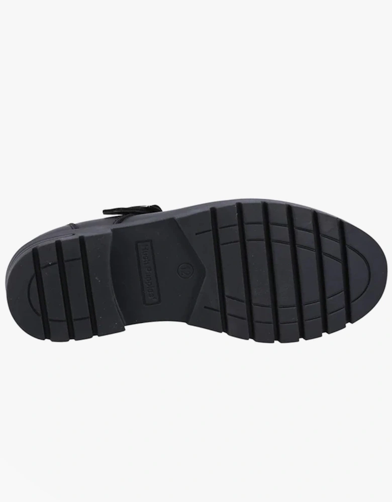 FIONA Girls Leather School Shoes Black
