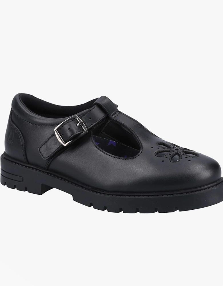 FIONA Girls Leather School Shoes Black