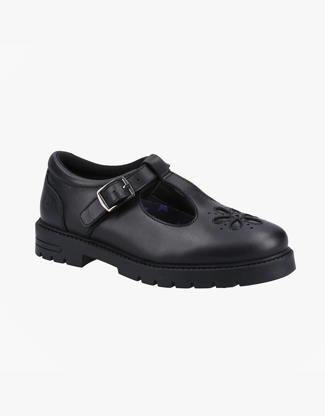 Hush Puppies Girls Black 'S Fiona Leather School Shoes  Uk Size 7 Teens Kids