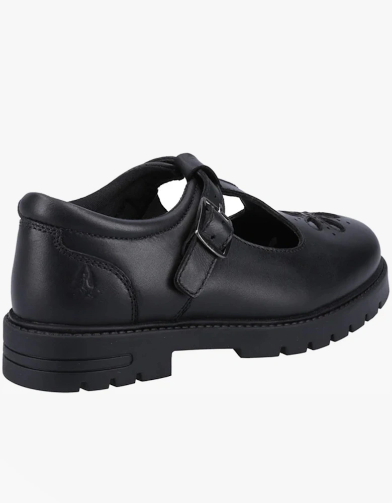 FIONA Girls Leather School Shoes Black