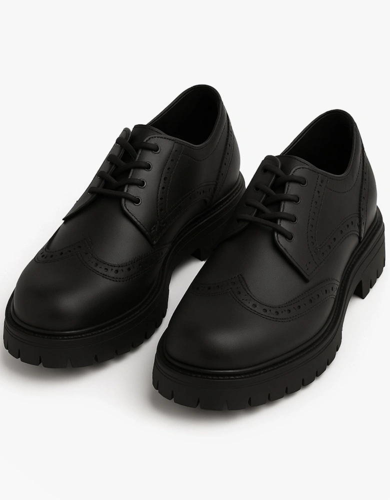 MAXINE Girls Leather School Shoes Black