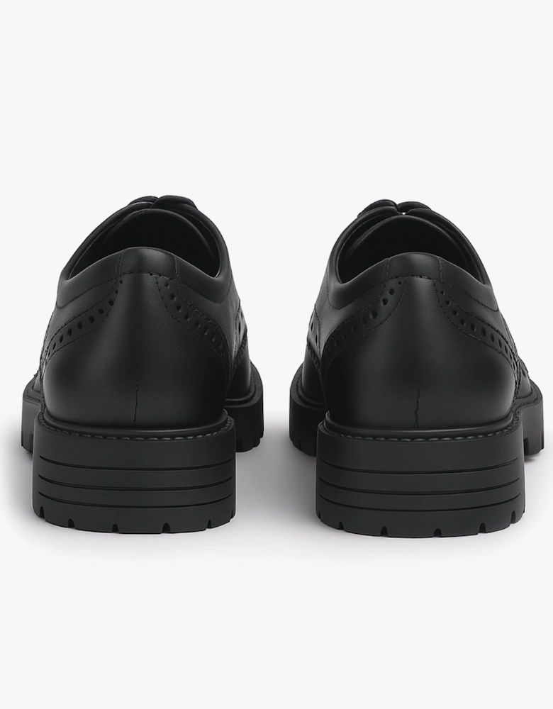 MAXINE Girls Leather School Shoes Black