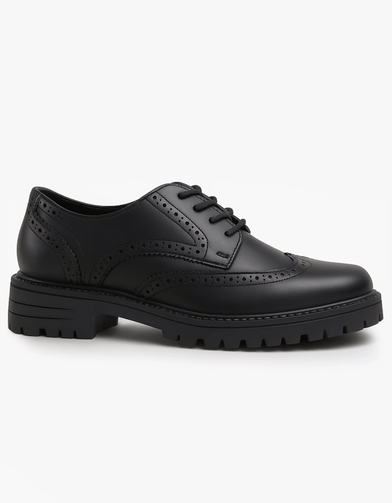 MAXINE Girls Leather School Shoes Black
