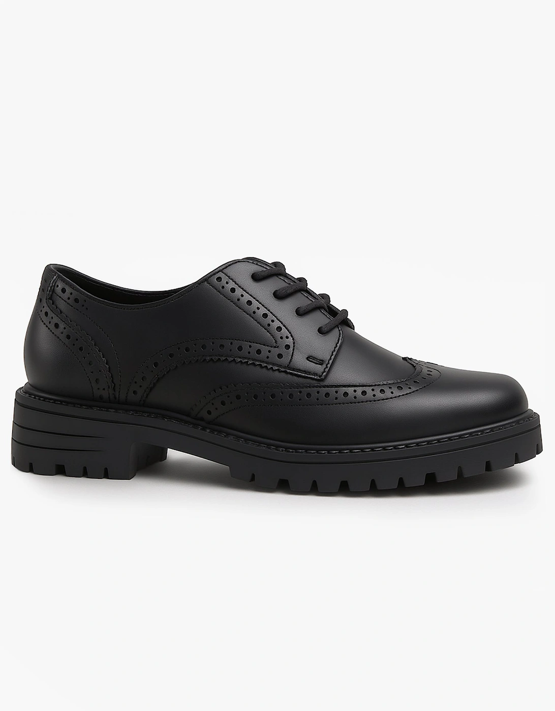 MAXINE Girls Leather School Shoes Black, 7 of 6