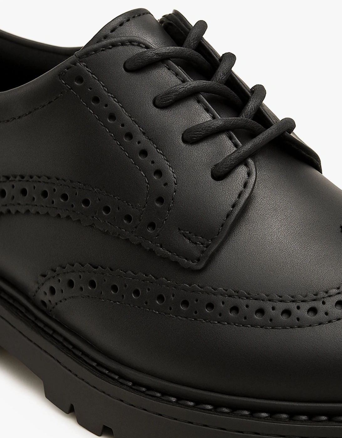 MAXINE Girls Leather School Shoes Black