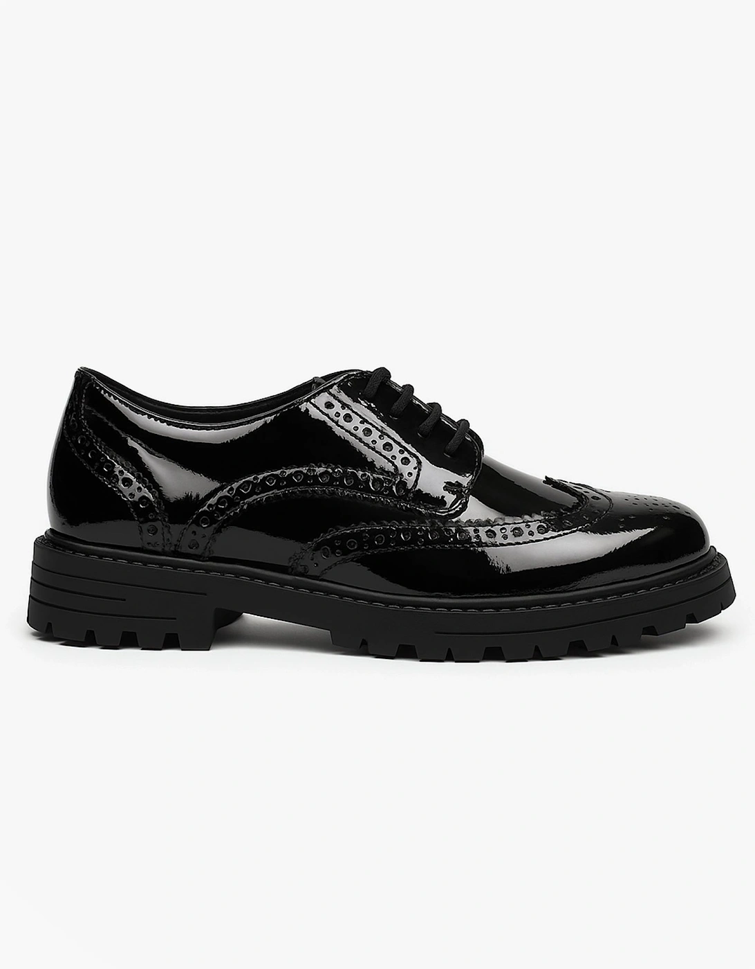 Hush Puppies Girls Black 'S Maxine School Shoes Patent  Uk Size 7 Teens Kids