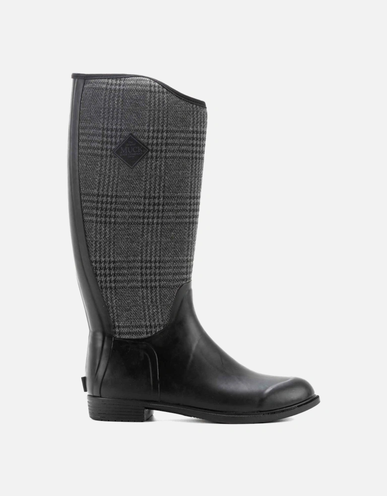 Muck Boots Derby Tall Rubber Women's Black/Plaid Winter Knee High Boots