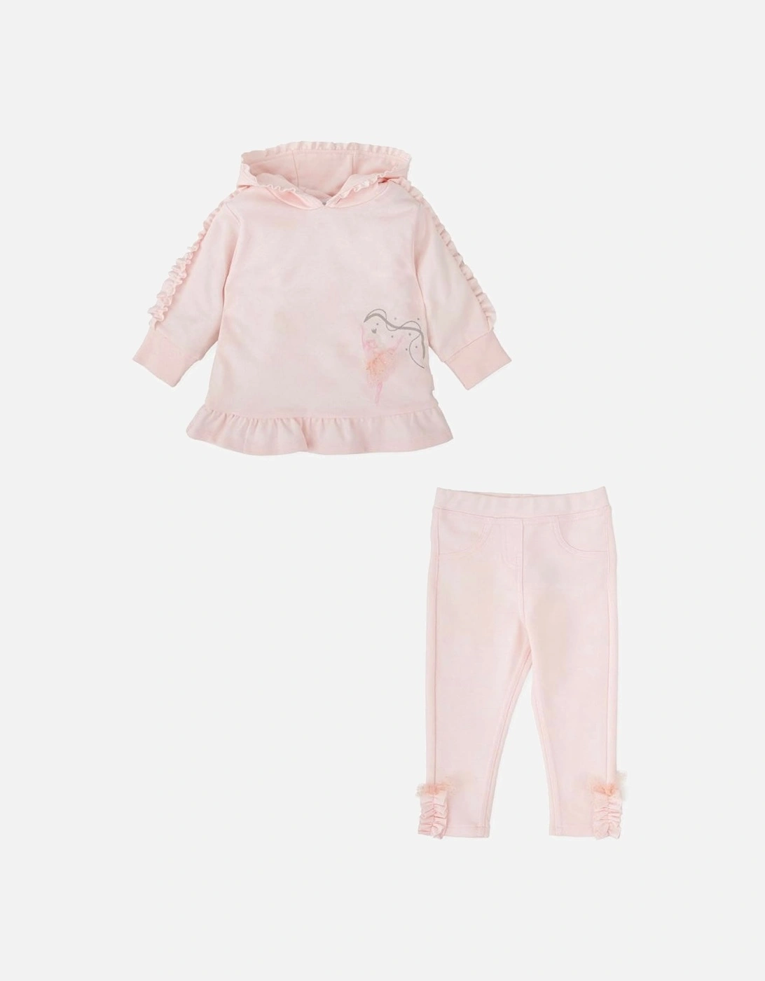 Girls Pale Pink Ballerina Hooded Tracksuit